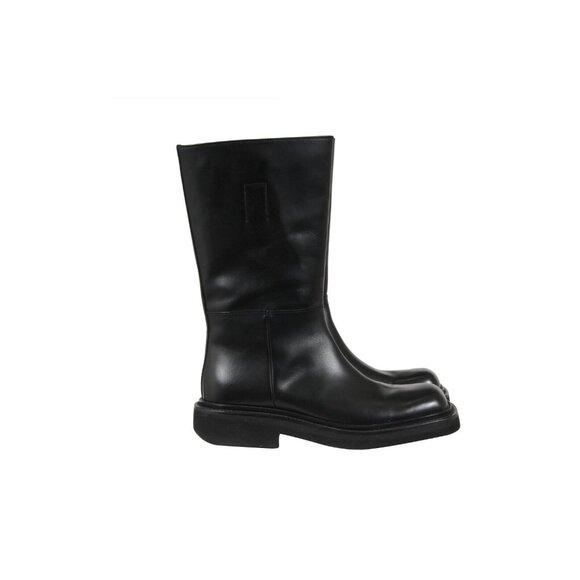 Prada Mens Chunky Square Toe Boots US 7.5 UK6.5 Black Leather Runway Ankle High - Picture 9 of 13